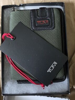 TUMI Green Nylon Travel Wallet